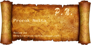 Prorok Netta névjegykártya